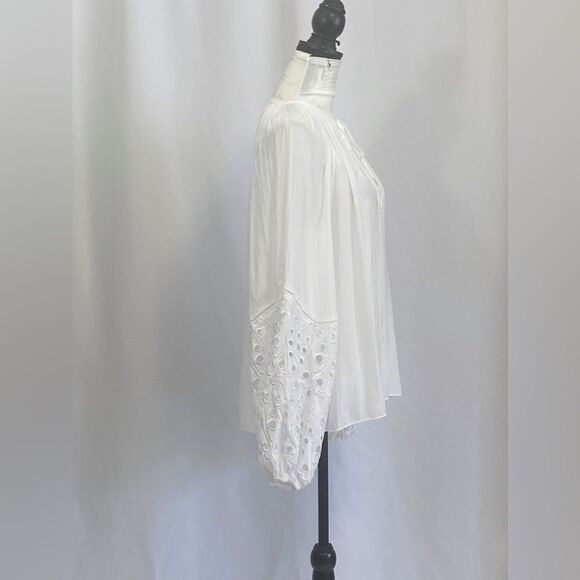 Ramy Brook Aleya Eyelet-Sleeve Peasant Top size XL - Picture 11 of 14